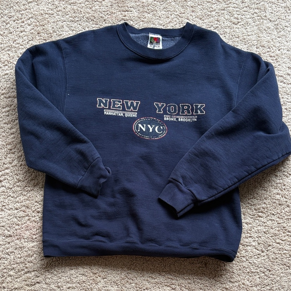 Fruit of the Loom Dark Blue New York Crewneck Sweater